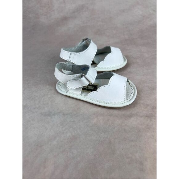 Vintage Lamour L’amour White Mary Janes Baby Shoes Size 1 - Picture 6 of 8